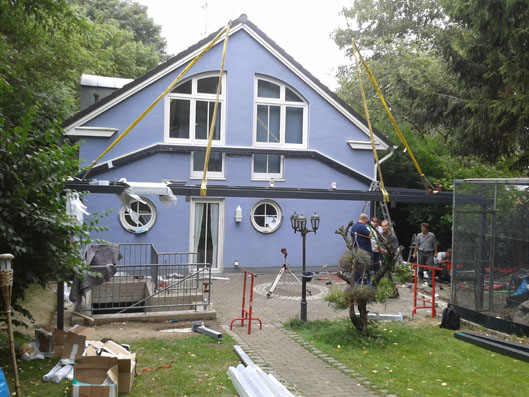 Anlieferung mittels Kran